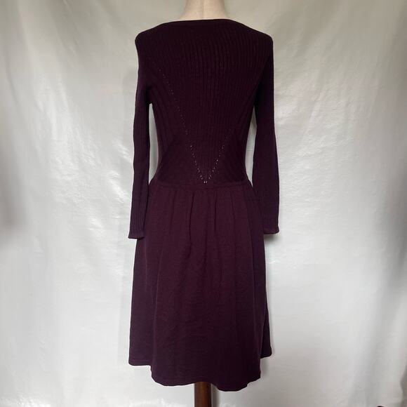 American Eagle Ribbed Knit Dress M Y2K Whimsigoth Preppy Pointelle Dark Academia - Picture 6 of 15
